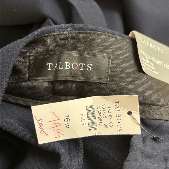 NWT Talbots Hampshire Ankle Pants Solid Curvy Fit Size 16W - Picture 10 of 12